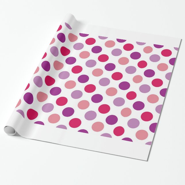 Summer Polka Dots Wrapping Paper (Unrolled)