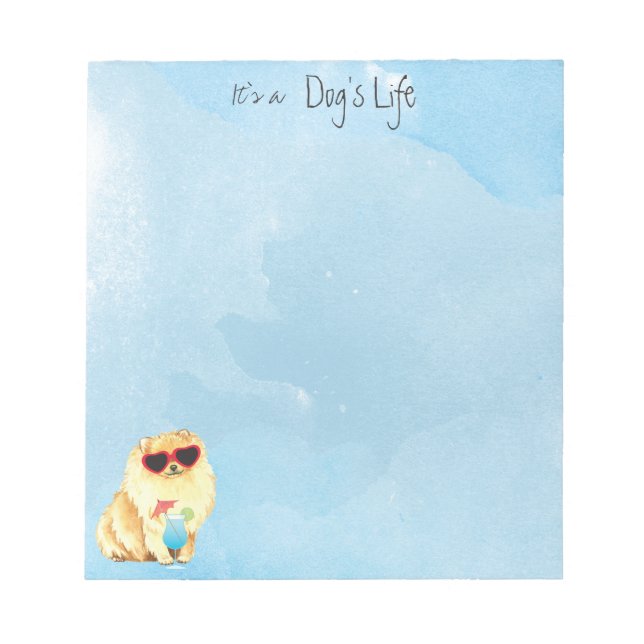 Summer Pomeranian Notepad (Front)