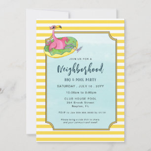 Summer Pool and Block Party Invitation