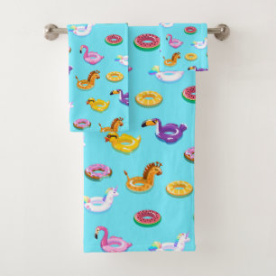 Summer Pool Float Pattern Bath Towel Set