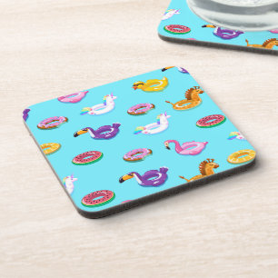 Summer Pool Float Pattern Coaster