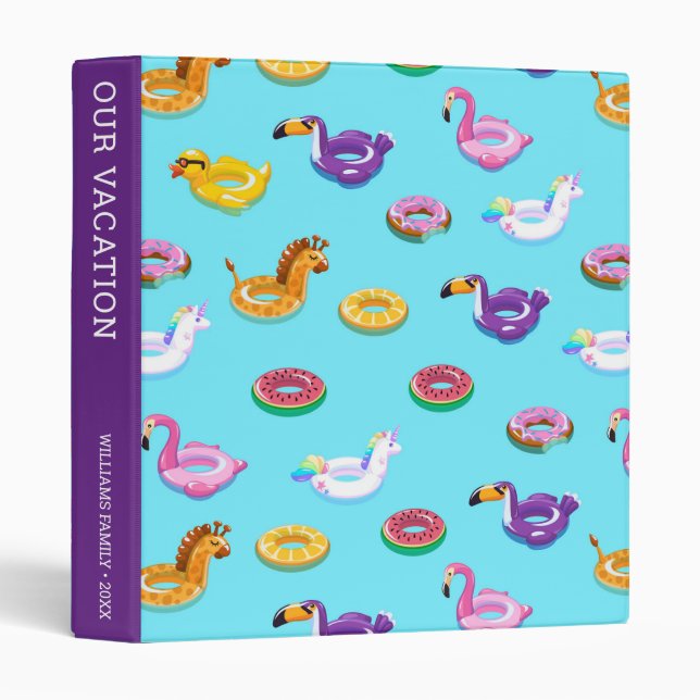 Summer Pool Float Pattern | Family Vacation Binder (Front/Spine)