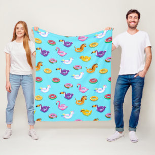 Summer Pool Float Pattern Fleece Blanket