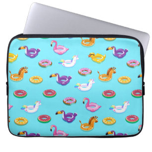 Summer Pool Float Pattern Laptop Sleeve