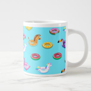 Summer Pool Float Pattern Large Coffee Mug