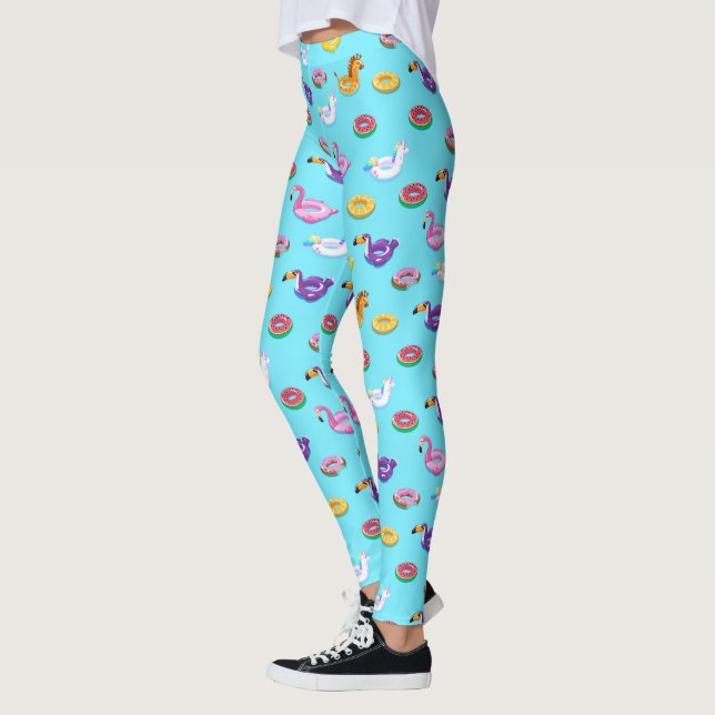 Summer Pool Float Pattern Leggings (Left)