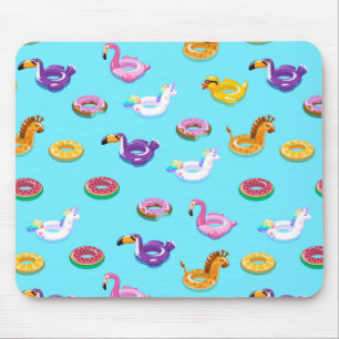 Summer Pool Float Pattern Mouse Pad