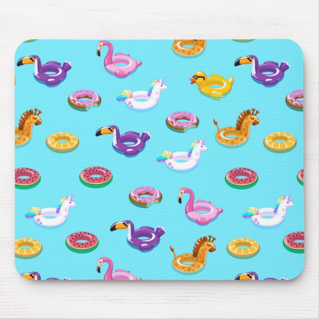 Summer Pool Float Pattern Mouse Pad (Front)