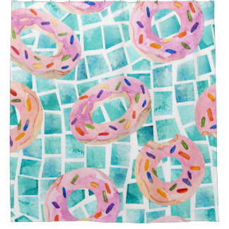 Summer Pool Floats Watercolor Mosaic