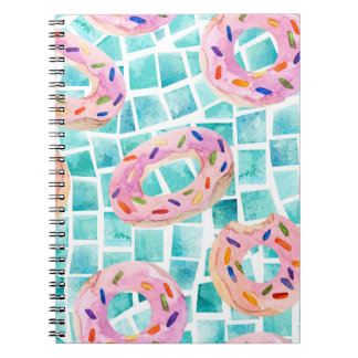 Summer Pool Floats Watercolor Mosaic Notebook