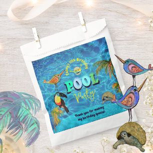 Summer Pool Fun Party Birthday Thank You Favour Bag