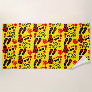 Summer Pool Parties Beach Towel