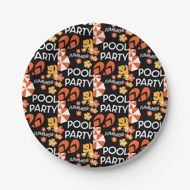 Summer Pool Parties   Paper Plate (Front)