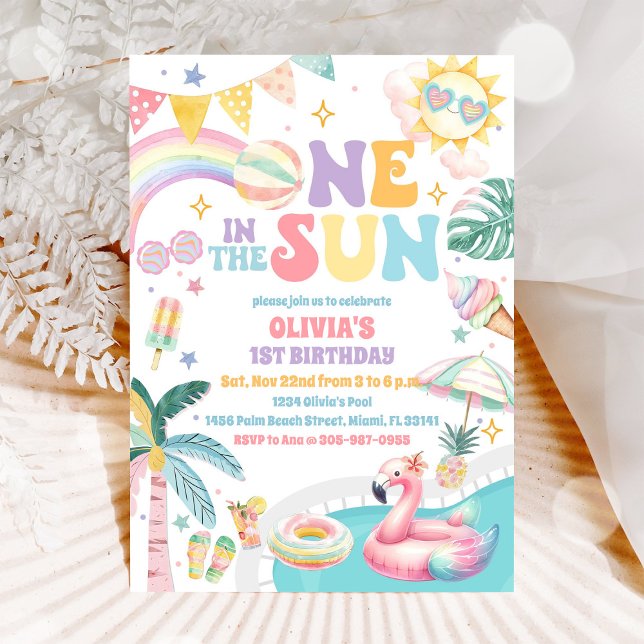 Summer Pool Party 1st Birthday Invitation (Creator Uploaded)