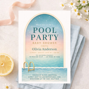 Summer Pool Party Baby Shower Invitation