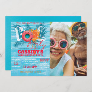 Summer Pool Party Birthday PHOTO Invitation