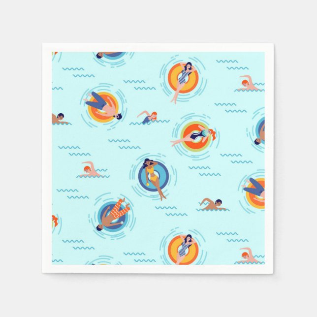 Summer pool party fun in the sun napkin (Front)