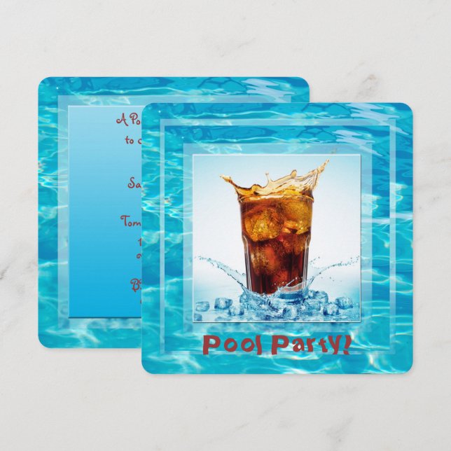 Summer Pool Party Invitation (Front/Back)
