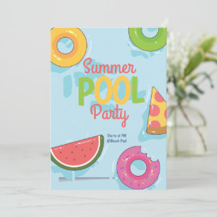 Summer Pool Party Invitation, Backyard Party Invitation