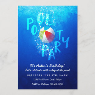 Summer Pool Party Invitations