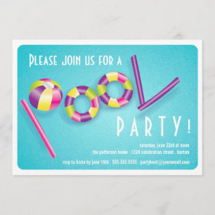 Summer Pool Party Pool Float Invitation