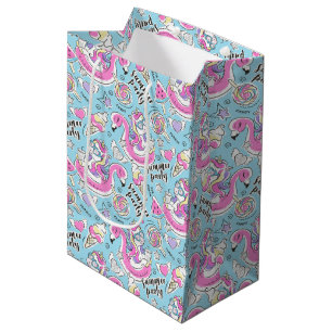 Summer Pool Party Unicorn  Medium Gift Bag