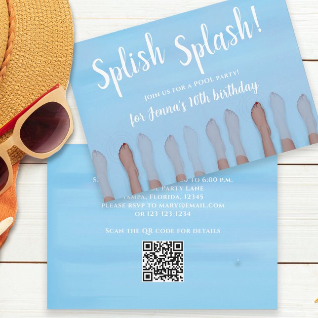 Summer Pool Party Water Birthday Invitation (Creator Uploaded)