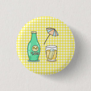 Summer Pop Soda Vibes - Cute Cartoon Drink 1 Inch Round Button