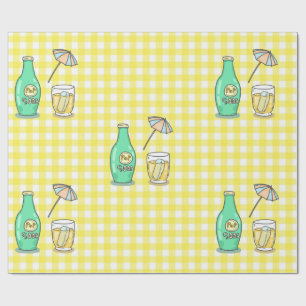 Summer Pop Soda Vibes - Cute Cartoon Drink  Wrapping Paper