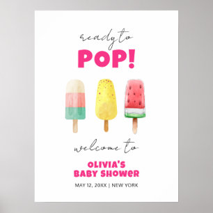 Summer Popcicle Ice Cream Baby Shower Welcome  Poster