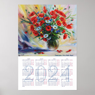Summer poppies. Fine Art Calendar 2024 Poster