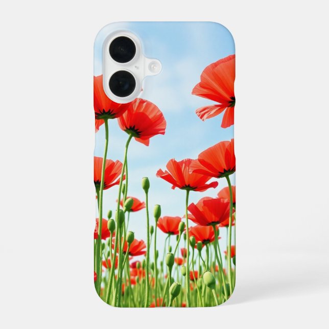 Summer Poppies iPhone 16 Case (Back)