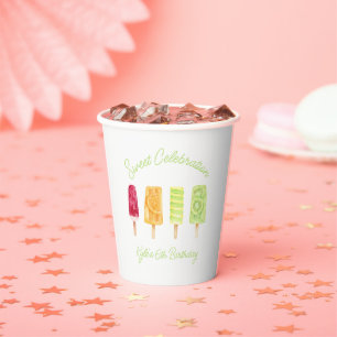 Summer Popsicle Birthday Party Paper Cups