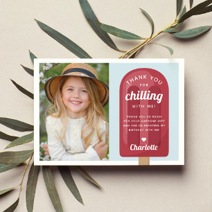Summer Popsicle Kids Birthday Photo Thank You Card