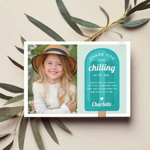 Summer Popsicle Kids Birthday Photo Thank You Card