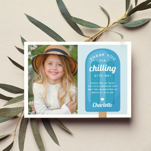 Summer Popsicle Kids Birthday Photo Thank You Card
