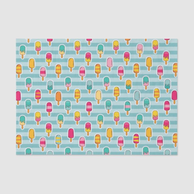 Summer Popsicle Pattern Decoupage Tissue Paper (Front)