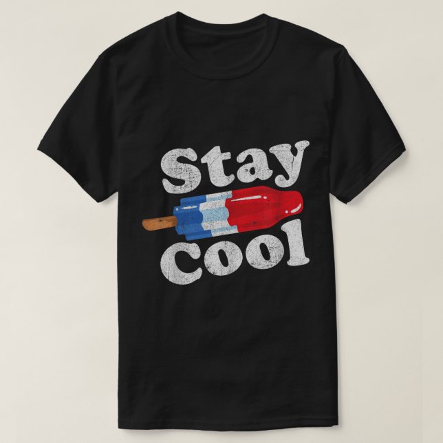 Summer Popsicle Stay Cool Funny Bomb Retro 80s Pop T-Shirt (Design Front)