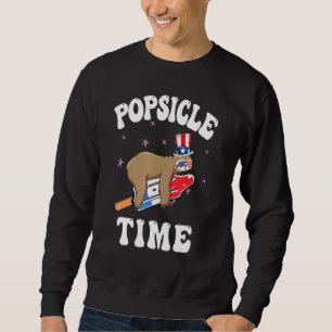 Summer Popsicle Time Sloth Ice Cream Stick Vacatio Sweatshirt