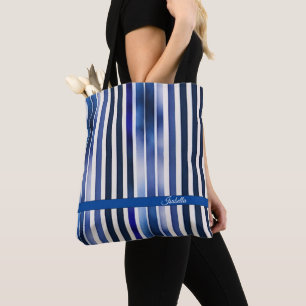 Summer Popular Navy Blue Boat Stripes Collection Tote Bag