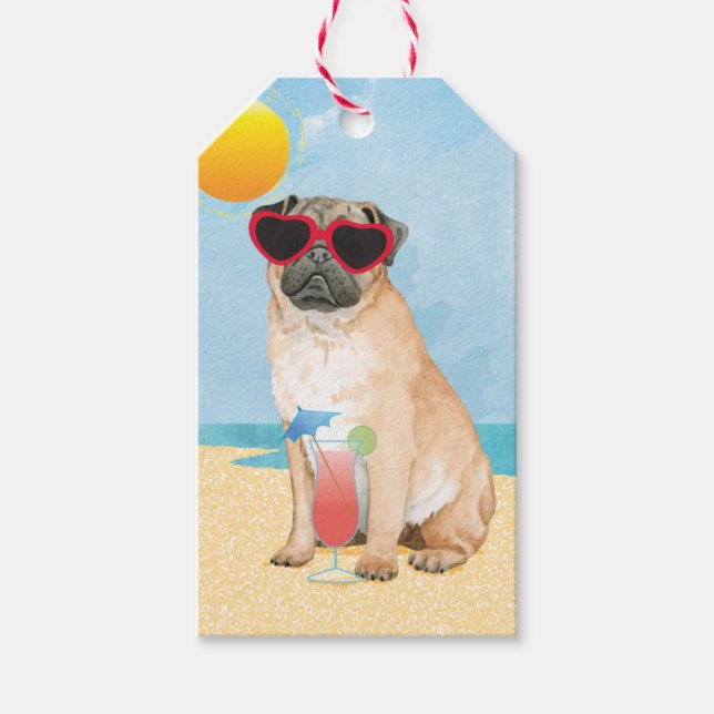 Summer Pug Gift Tags (Front)