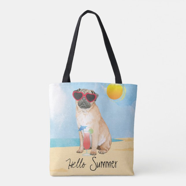Summer Pug Tote Bag (Back)