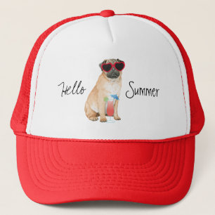Summer Pug Trucker Hat