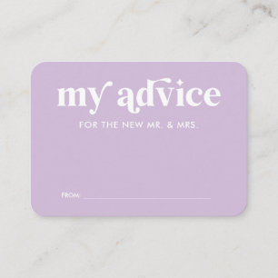 Summer Purple Wedding Advice Card