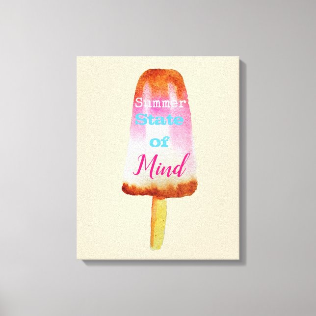 Summer quote popsicle sorbet cute food art canvas print (Front)