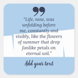 Summer Quotes Greeting Square Sticker