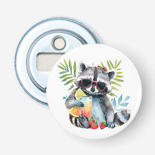 Summer raccoon in sunglasses beach chillout bottle opener