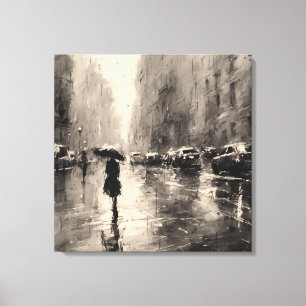 Summer Rain In The City  Canvas Print
