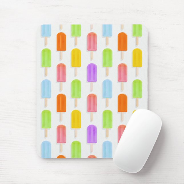 Summer Rainbow Popsicles Pattern Mouse Pad (With Mouse)