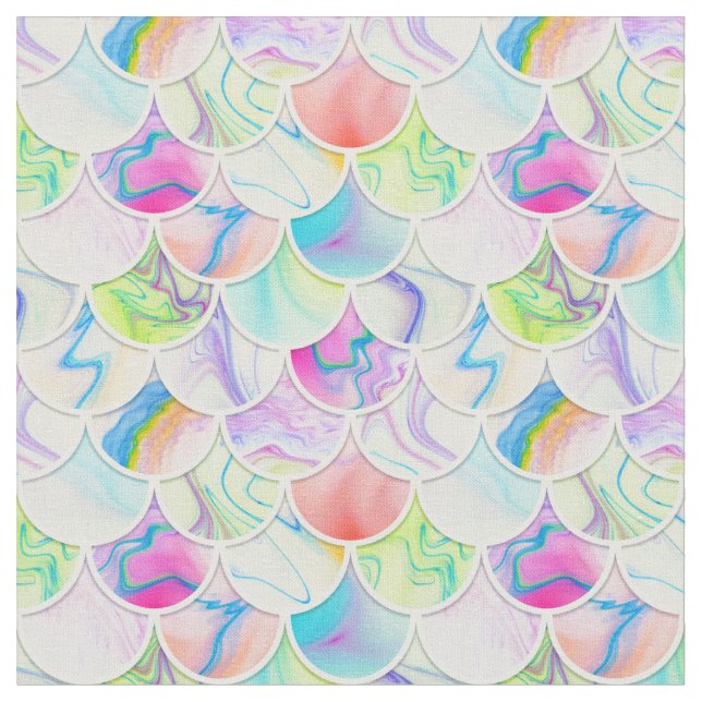 Summer rainbow scales fabric (Close Up)